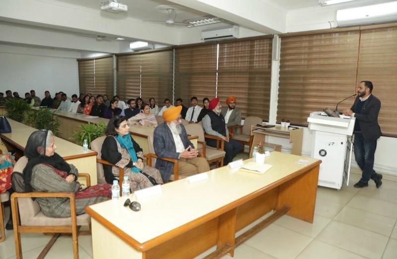 Prof. Amit Chauhan (Former DSW, Panjab University) addressing the gathering at a departmental event.